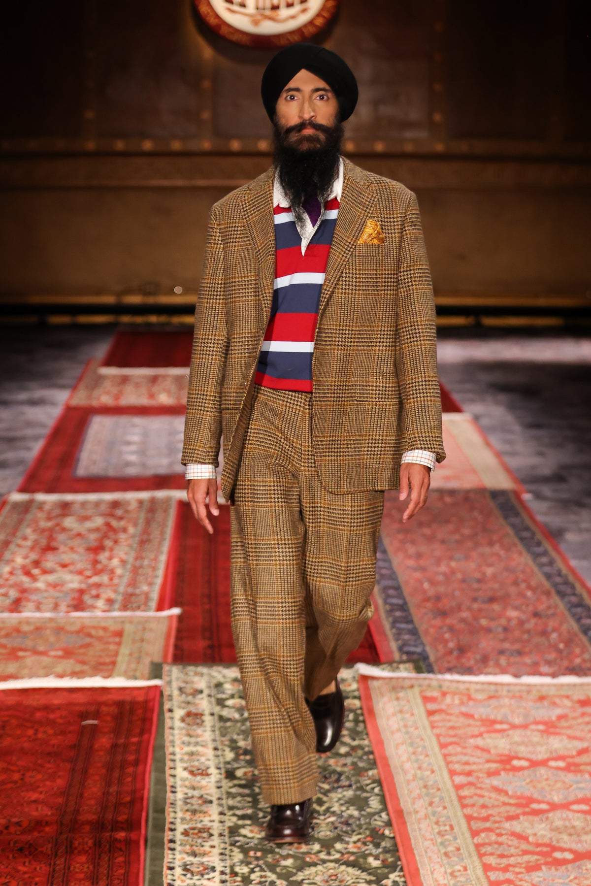 Made-in-USA Brown Prince of Wales Cheviot Tweed Trouser