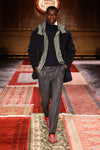 Made-in-Canada Grey Wool Flannel Pleated Trouser