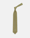 Made-in-UK Green Medallion Foulard Tie