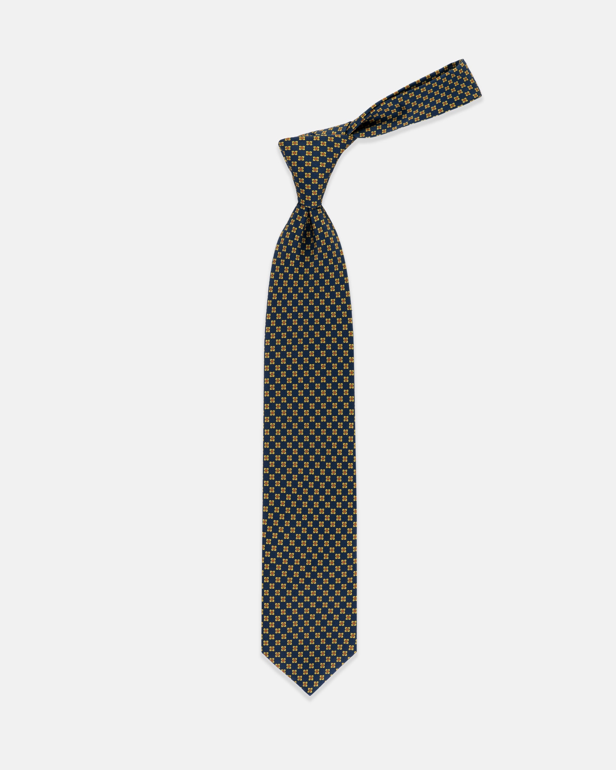 Made-in-UK Navy Corolla Foulard Tie