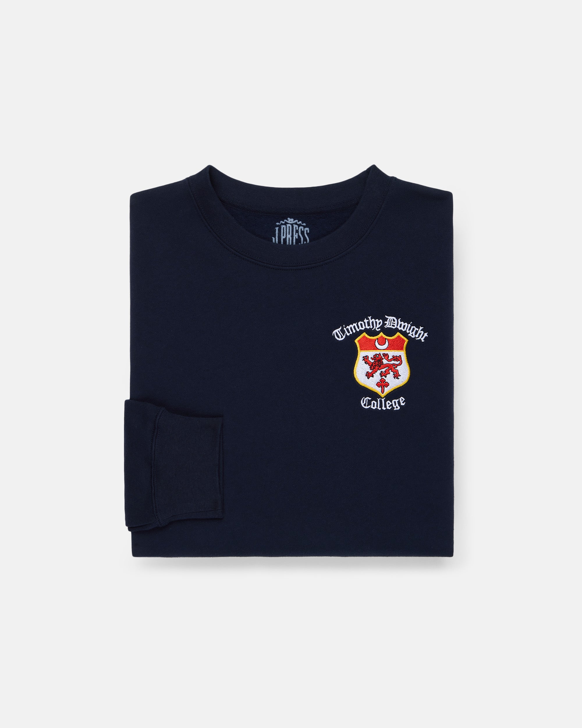 Navy Cotton Crewneck Sweatshirt Timothy Dwight