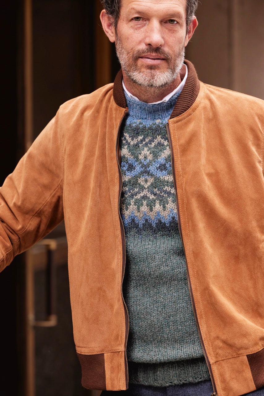 Made-in-England Shearling Bomber Jacket