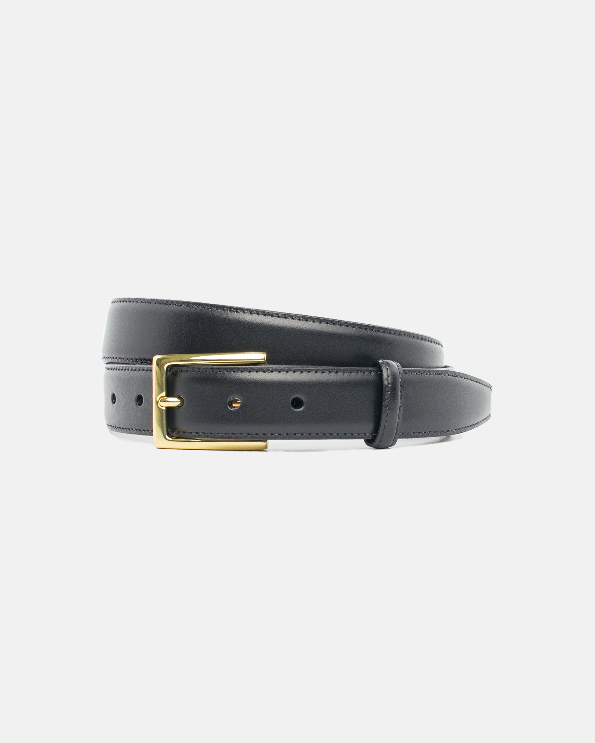 Made-in-USA Black Italian Leather Belt