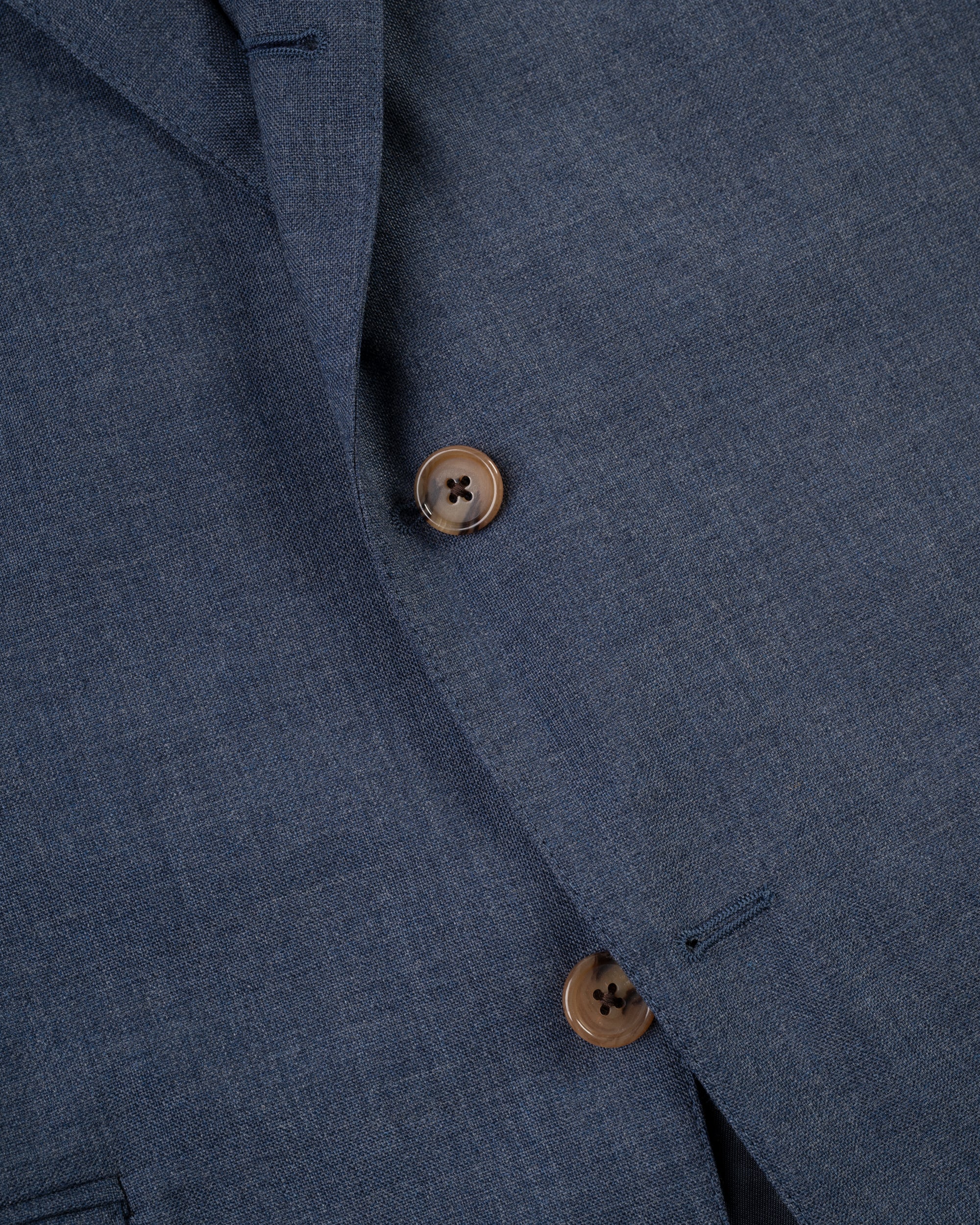 Made-in-USA Fox Brothers Char Blue Solid Suit