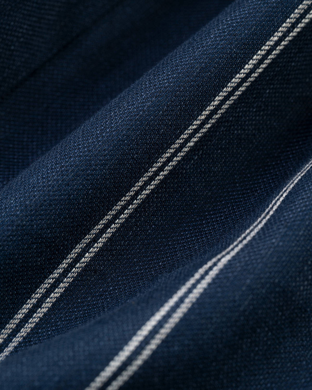 Made-in-Canada Navy Double Stripe Cotton/Linen Blazer