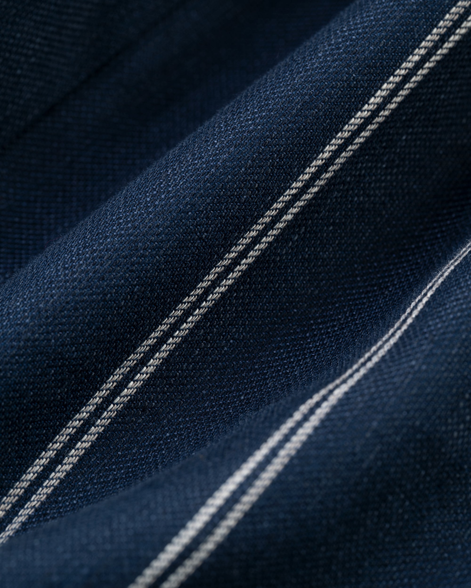 Made-in-Canada Navy Double Stripe Cotton/Linen Blazer