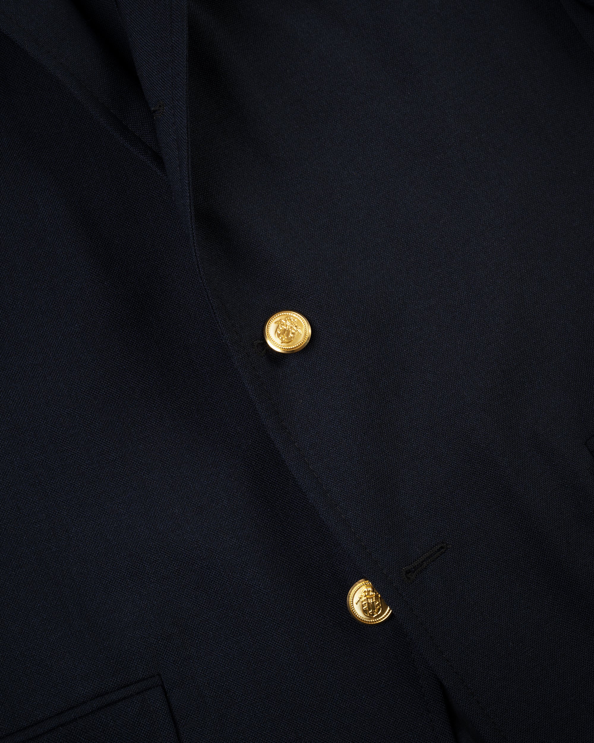 Made-in-USA Solid Navy Fox Air Wool Blazer