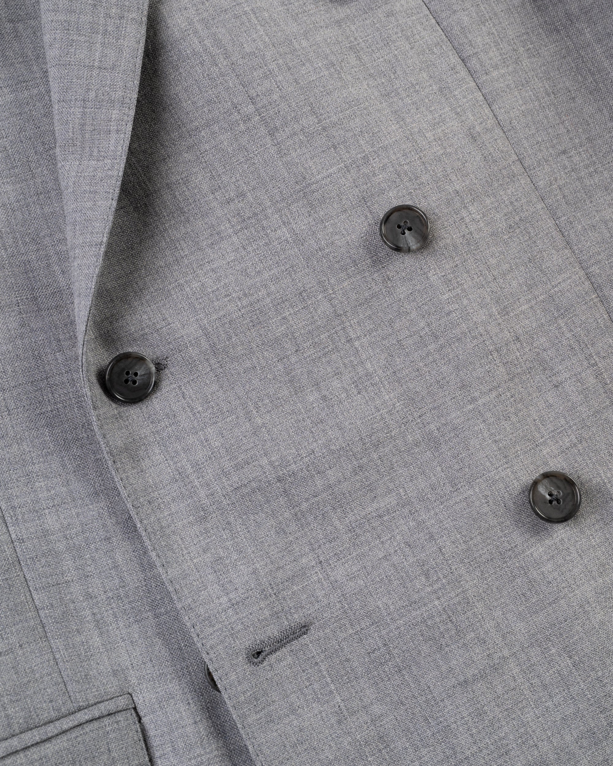 Made-in-USA Fox Brothers Light Grey Double-Breasted Suit
