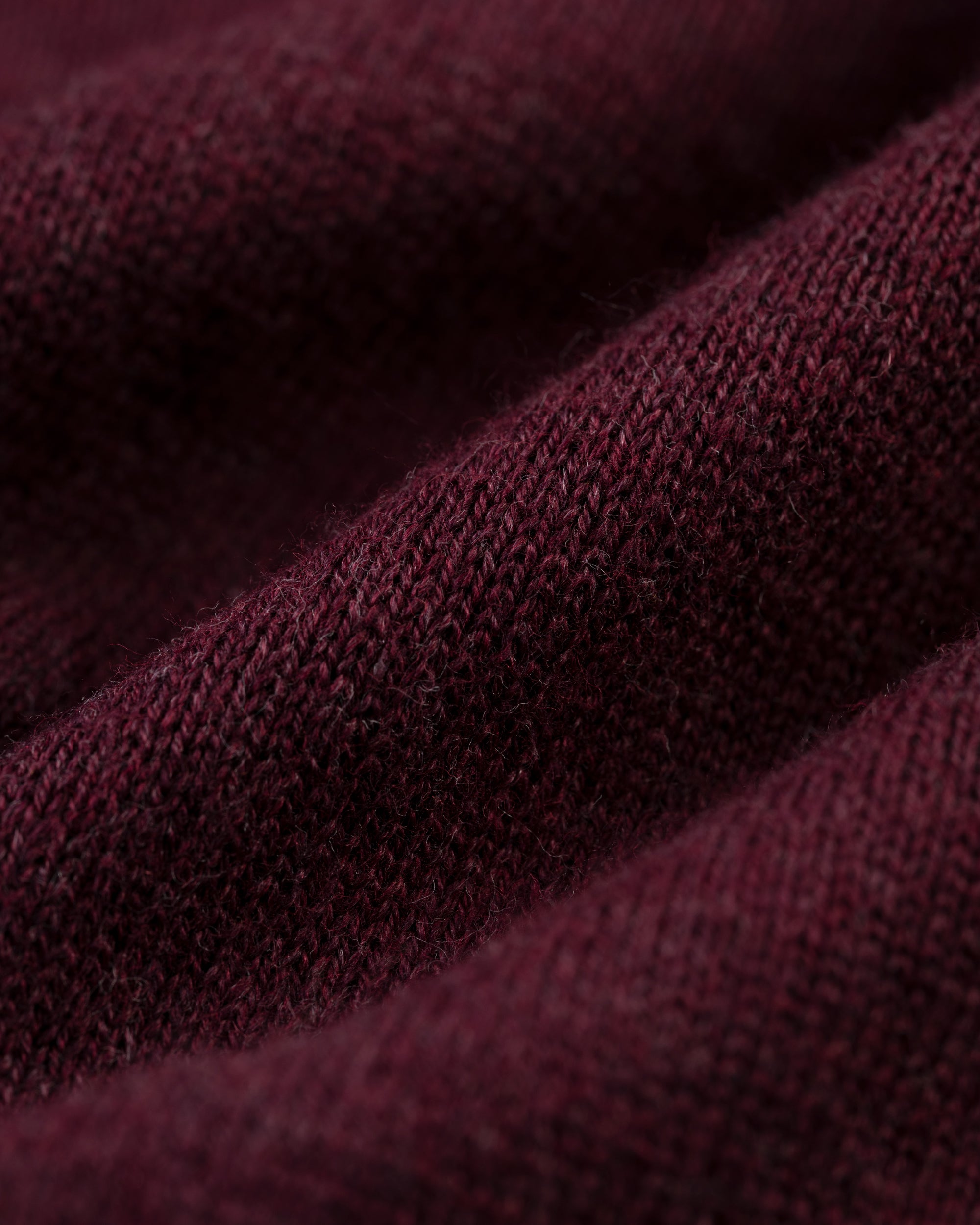 Burgundy Cotton-Cashmere Quarter-Zip Sweater