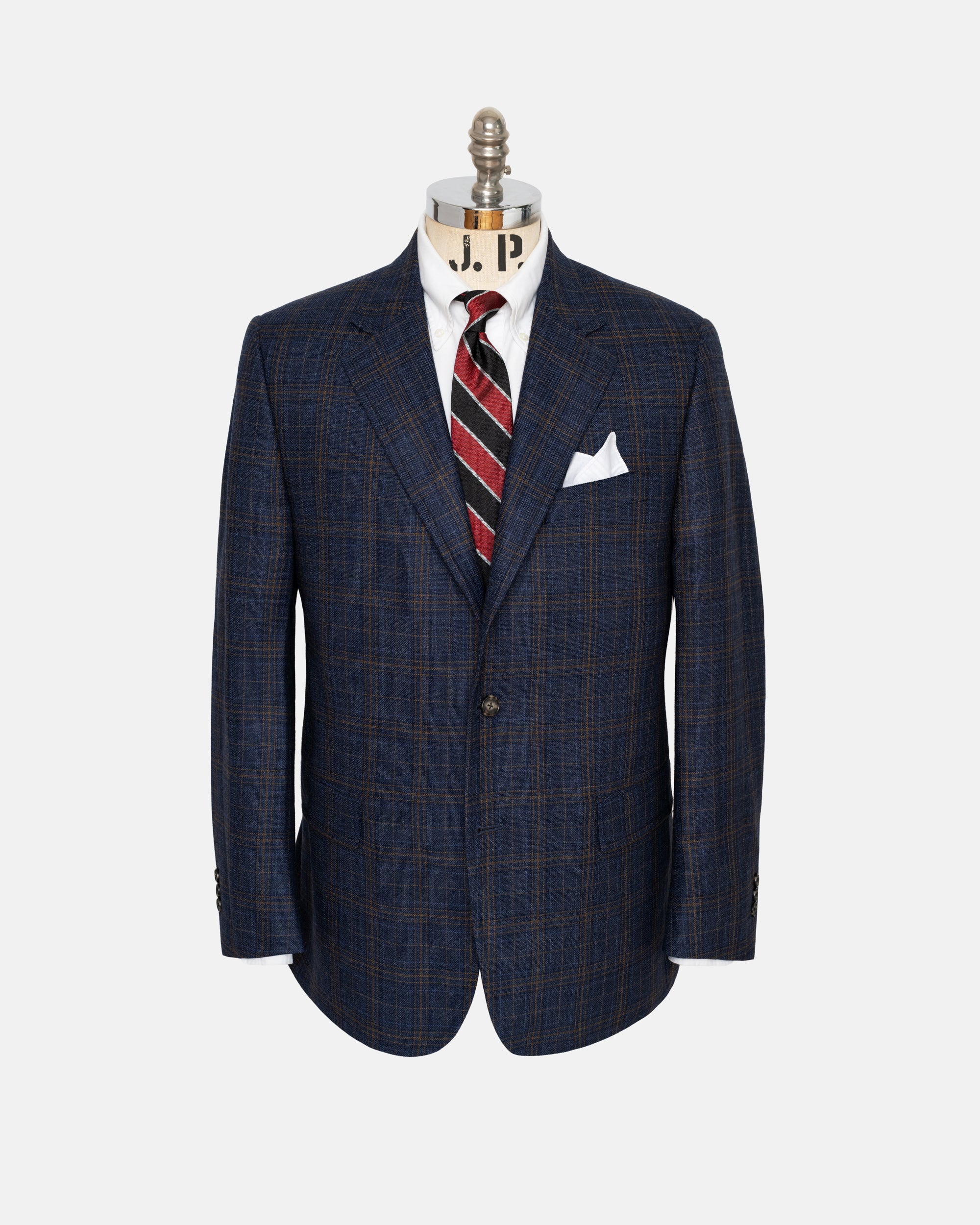 Made-in-Canada Blue Windowpane Silk/Wool Sport Coat