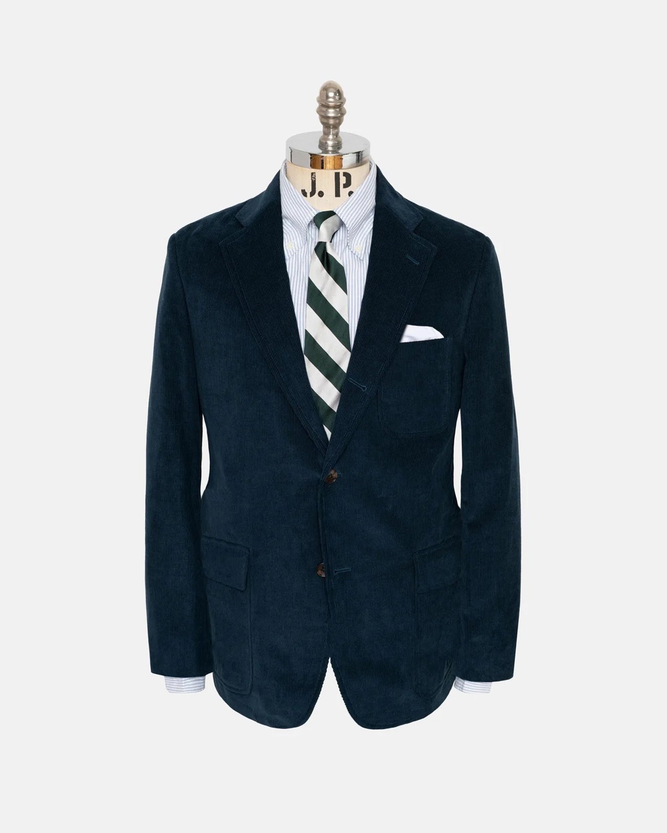 Navy Narrow Wale Corduroy Sport Coat - Trim Fit