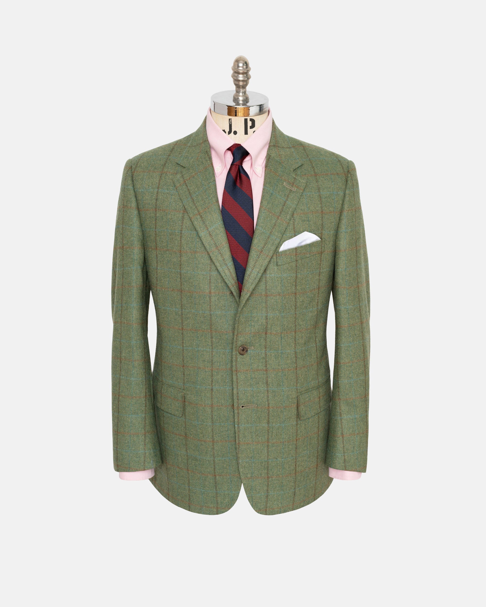 Made-in-Canada Heather Green with Brown & Rust Windowpane Sport Coat