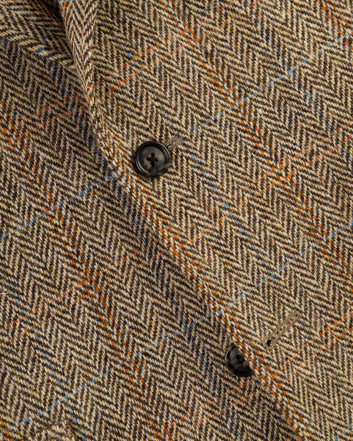 Made-in-Canada Tan Herringbone Overcheck Harris Tweed Sport Coat