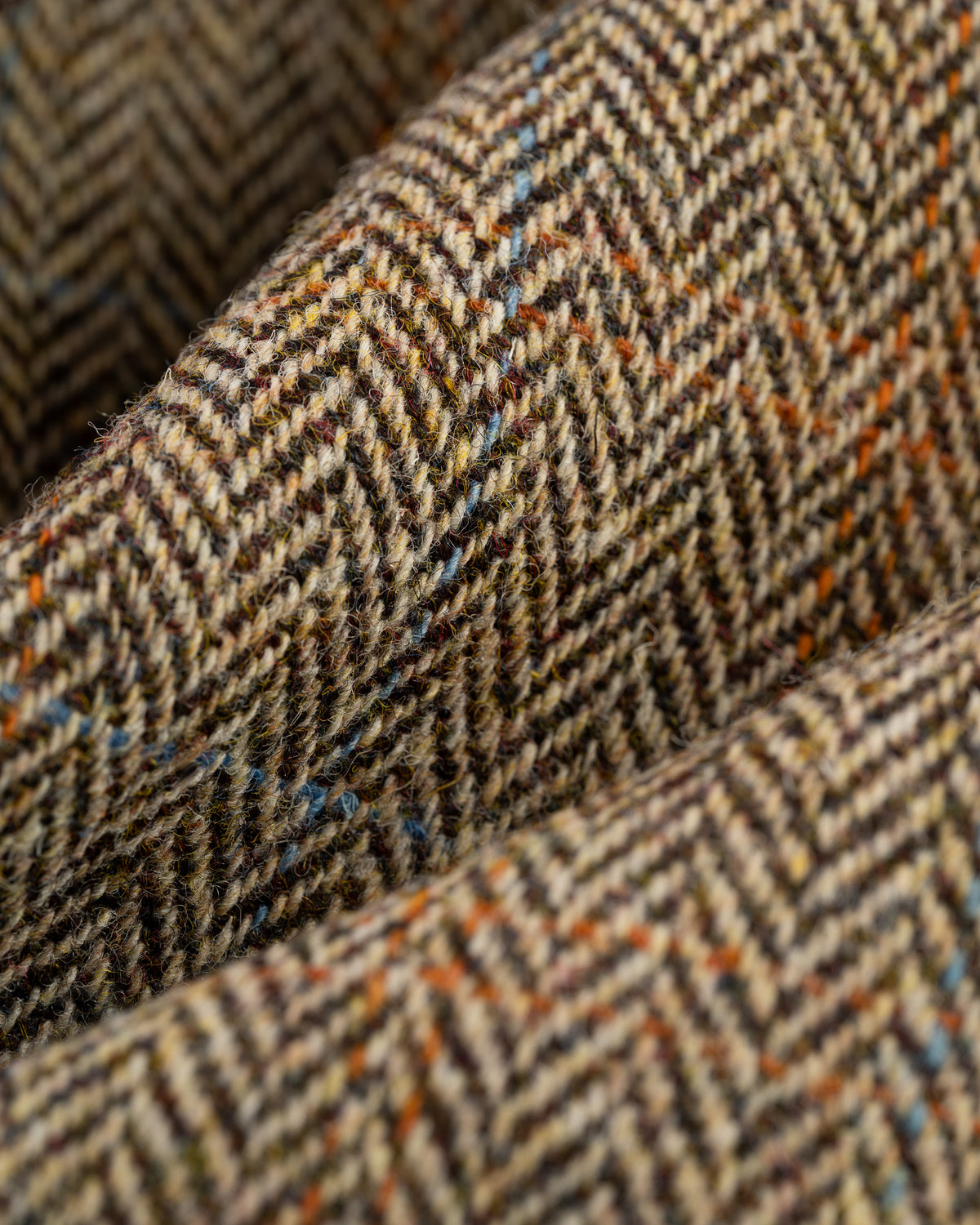 Made-in-Canada Tan Herringbone Overcheck Harris Tweed Sport Coat