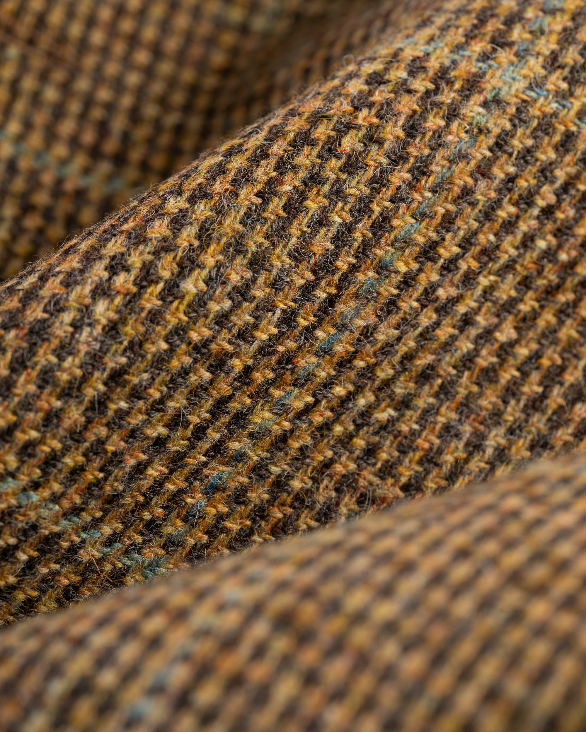 Made-in-USA Light Brown Tic Weave Windowpane Cheviot Tweed Sport Coat