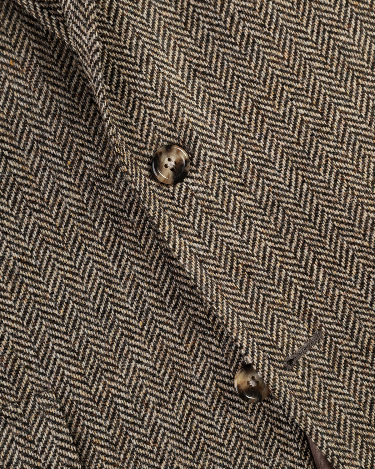 Tan Herringbone Shetland Wool Sport Coat