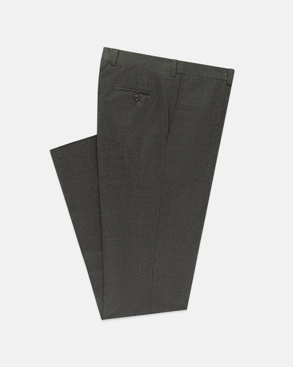 Made-in-Canada  Dark Olive Wool Flannel Trouser