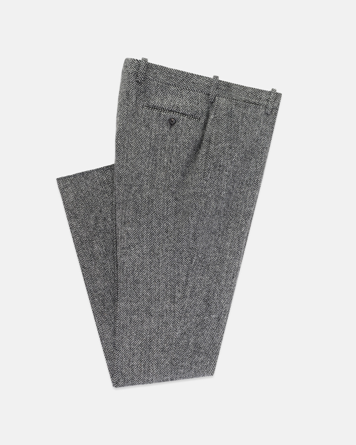 Made-in-Canada Black & White Herringbone Harris Tweed Trouser