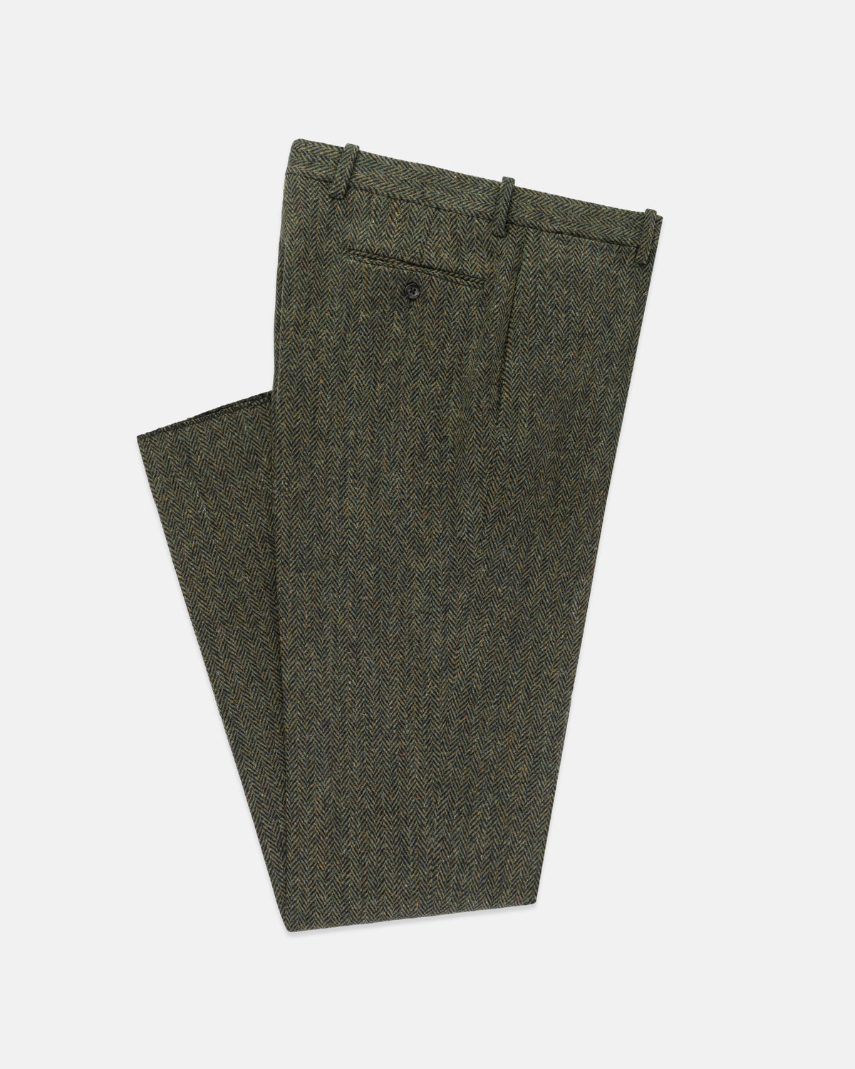 Made-in-Canada Olive Herringbone Harris Tweed Trouser