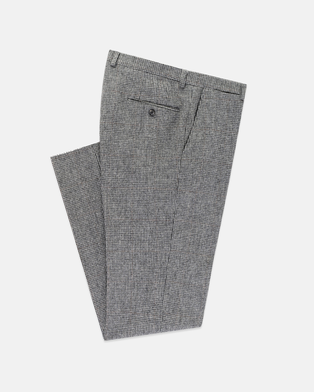 Made-in-USA Black & White Tic Cheviot Tweed Trouser