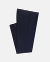 Made-in-Canada Navy Wool Flannel Pleated Trouser