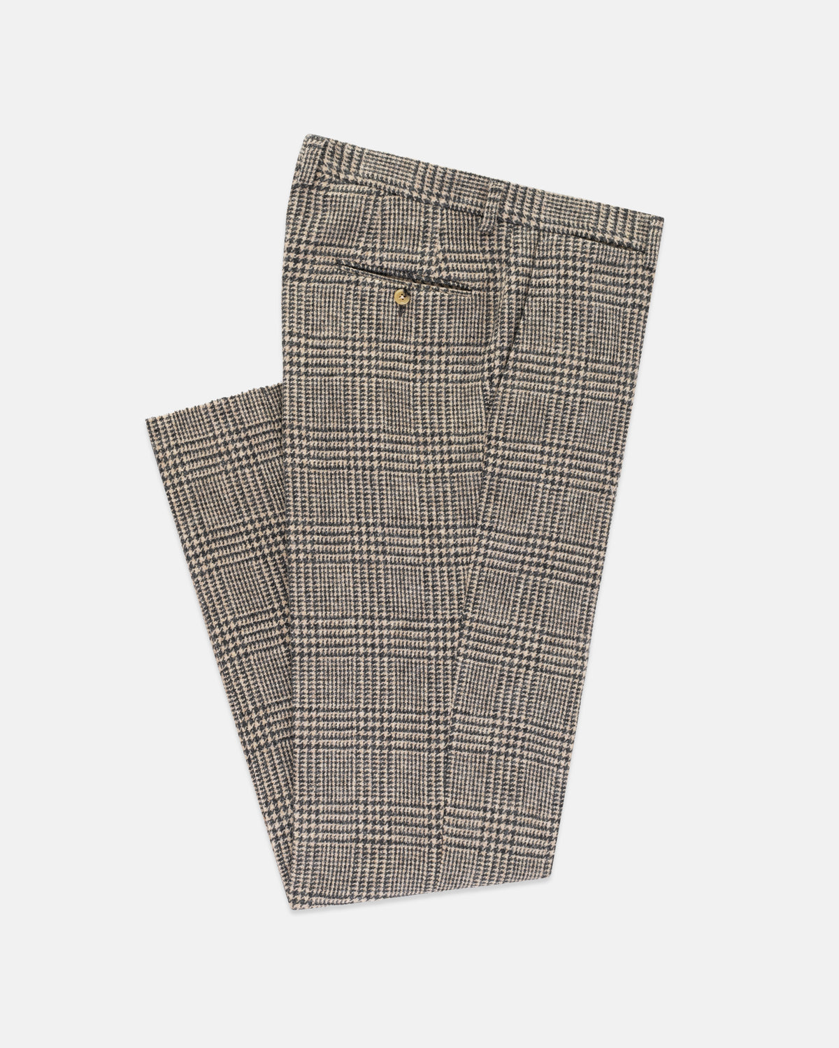 Made-in-USA Black & Cream Prince of Wales Cheviot Tweed Trouser