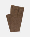Made-in-Canada Brown Pleated Donegal Tweed Trousers