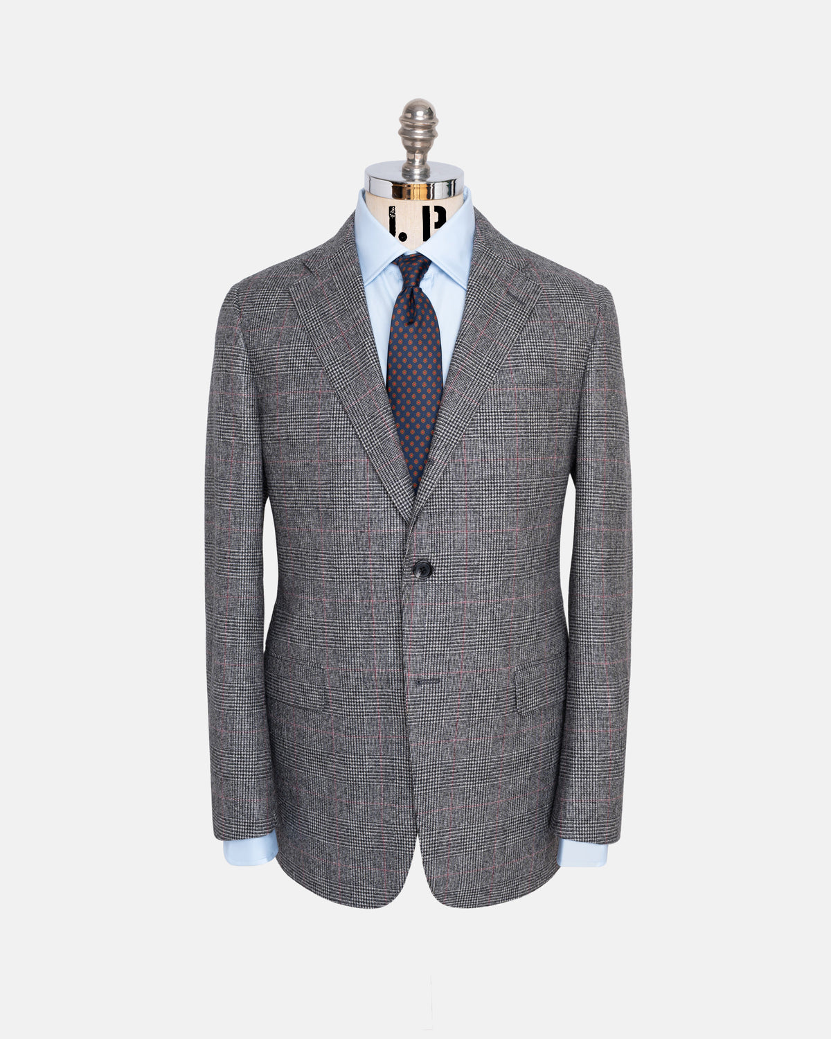 Made-in-USA Black & White Prince of Wales Plaid Fox Flannel Ivy Model Suit