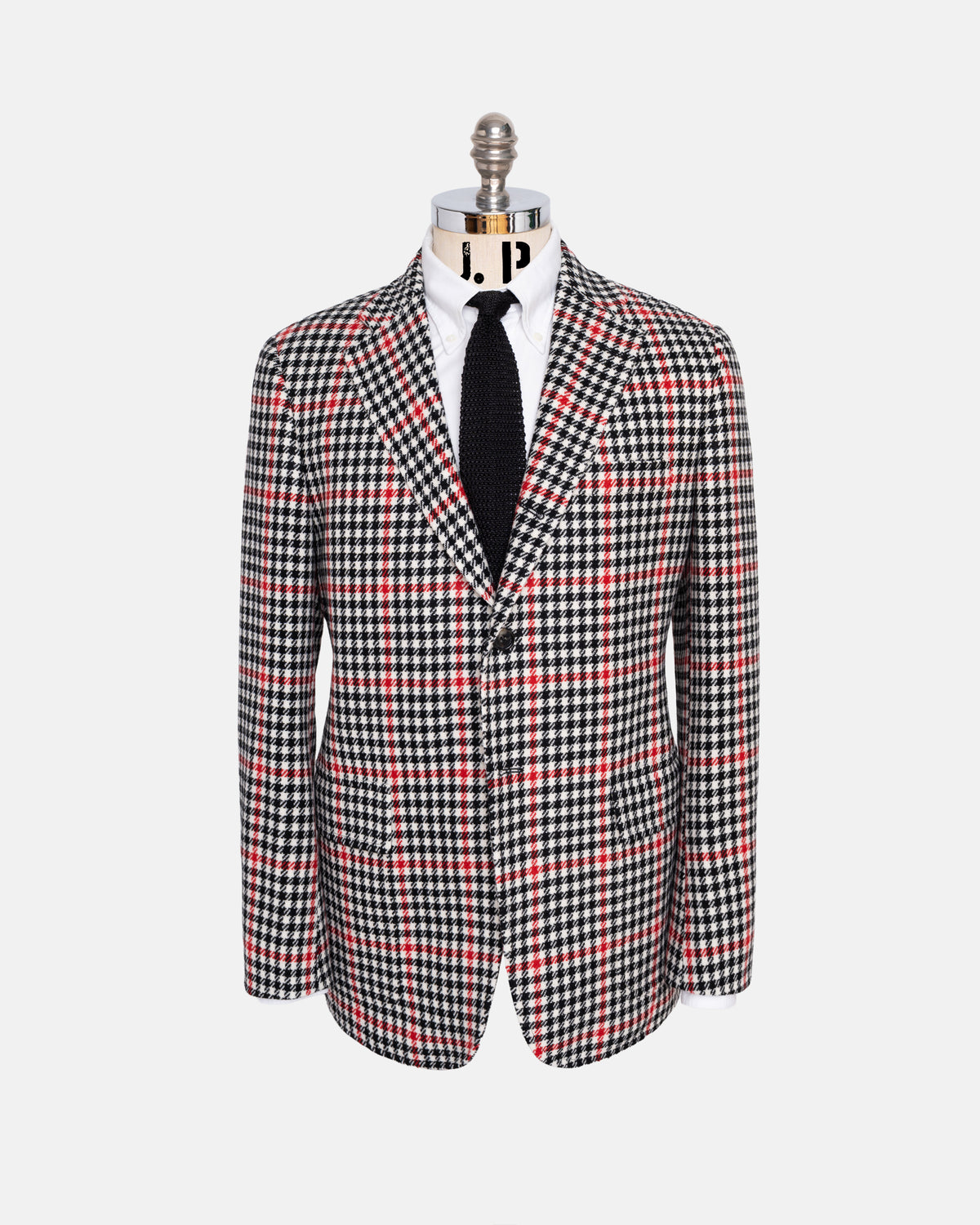 Made-in-USA Black & White Gun Club Check Tweed Sport Coat