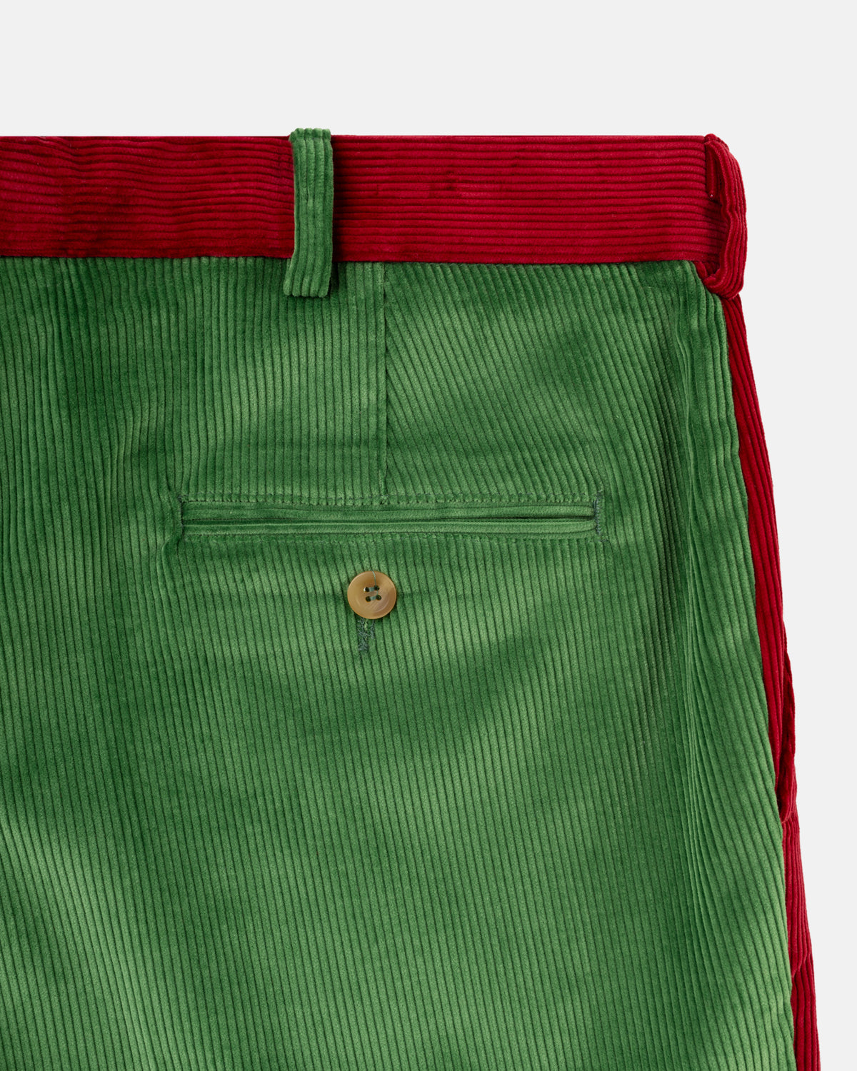 Made-in-USA 2-Panel Colorblock Wide Wale British Corduroy Pant