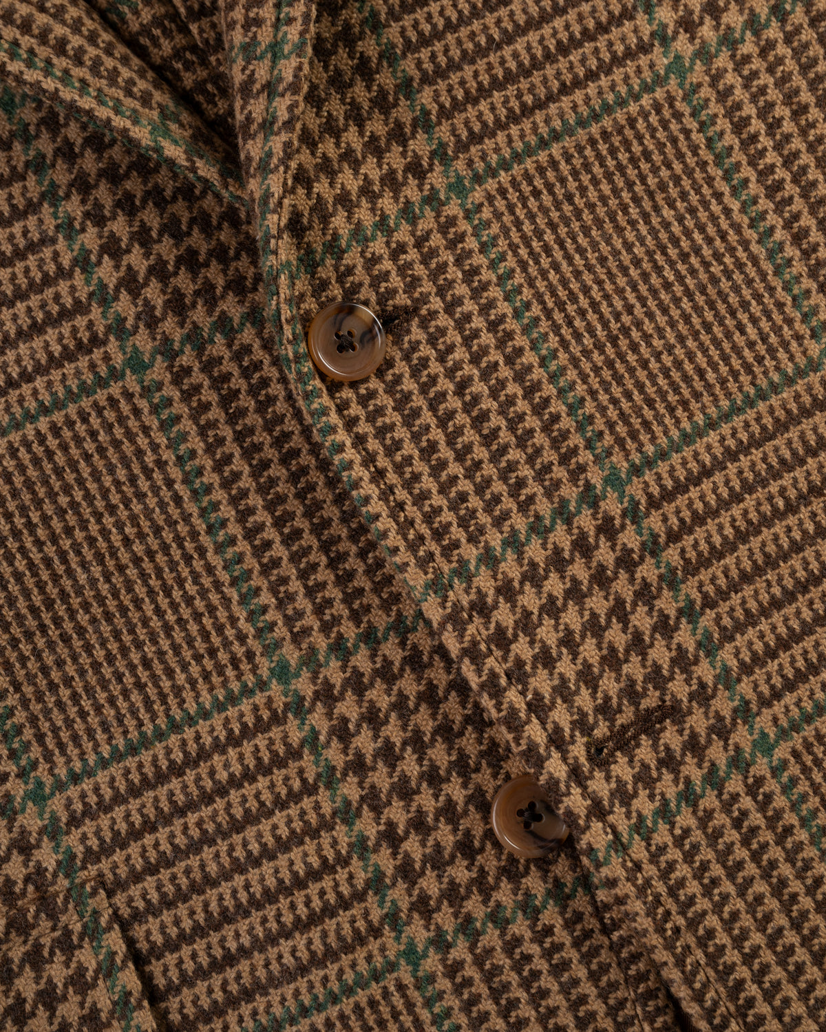 Made-in-USA Light Brown Plaid with Green Deco Sport Coat
