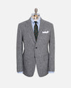 Made-in-USA Black & White Tic Weave Cheviot Tweed Sport Coat