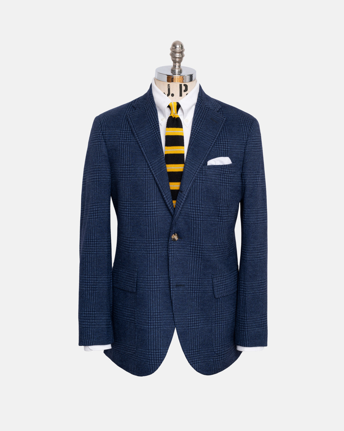 Blue Plaid Knit Sport Coat