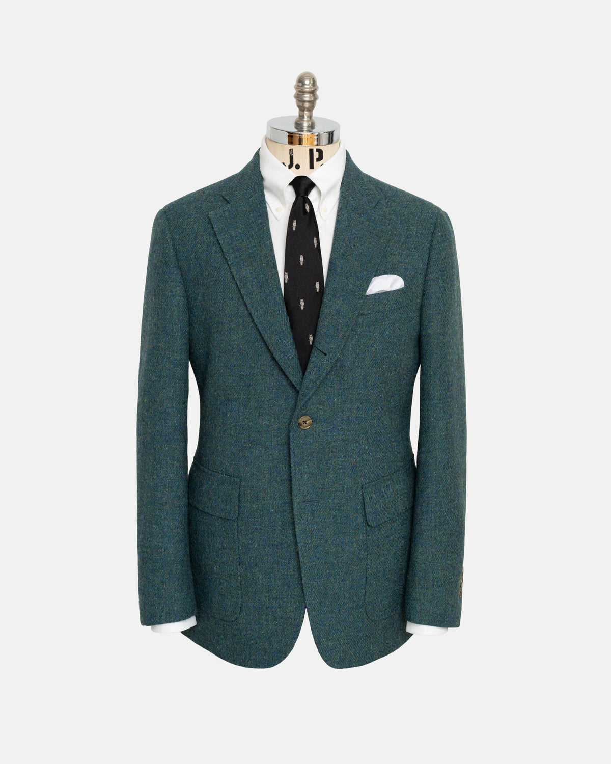 Made-in-Canada Blue & Green Marl Harris Tweed Sport Coat