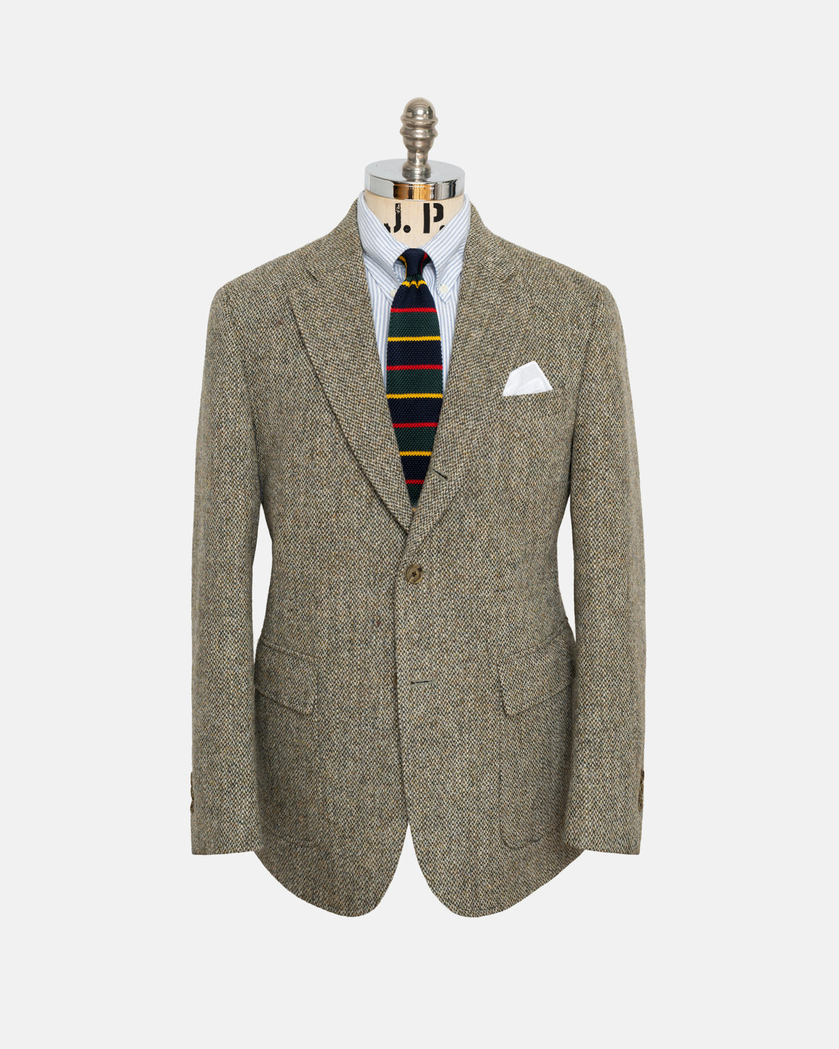Made-in-Canada Light Olive Barleycorn Harris Tweed Sport Coat