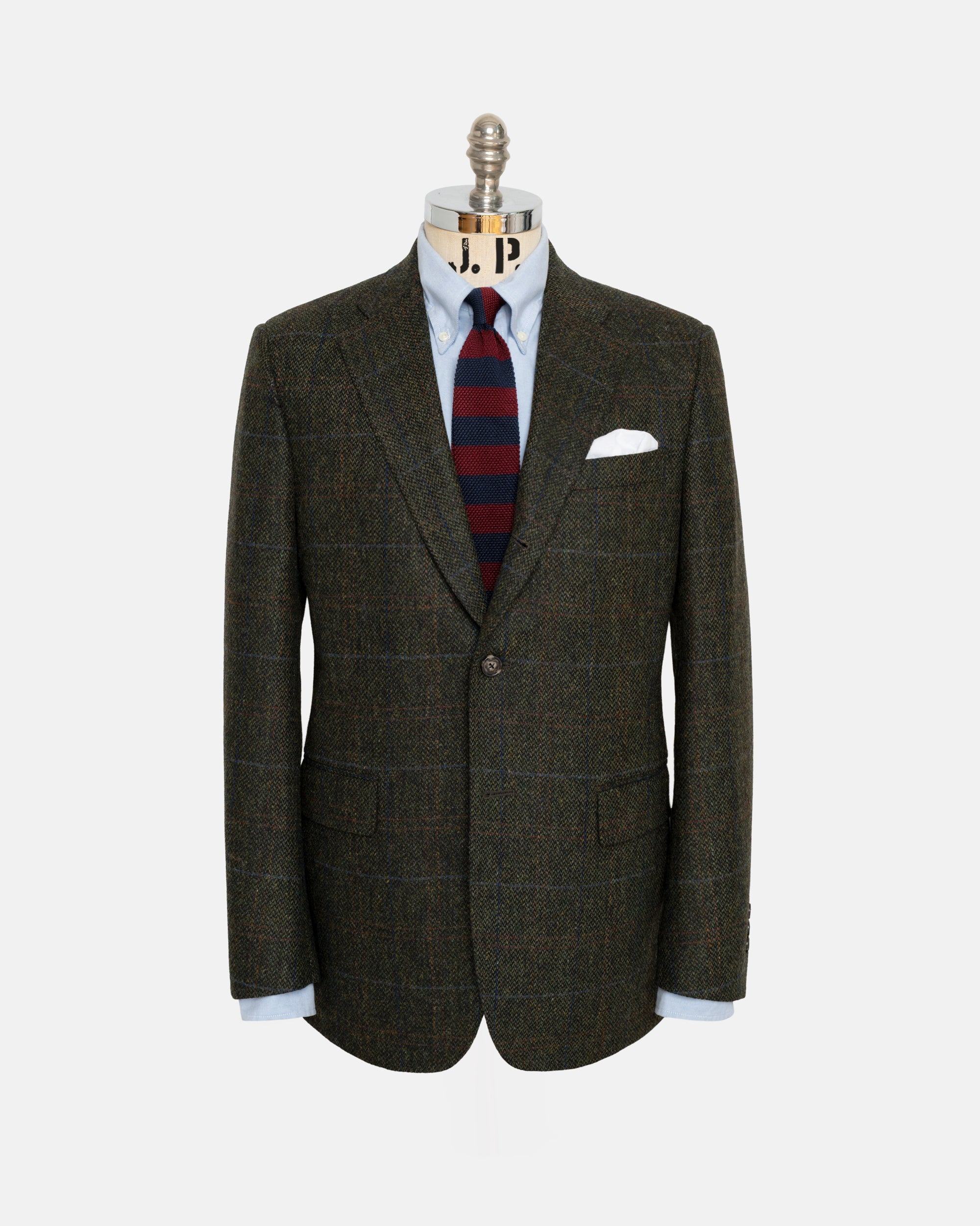 Made-in-Canada Olive Barleycorn Windowpane Sport Coat