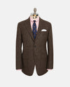Made-in-USA Dark Brown Tic Weave Cheviot Tweed Sport Coat