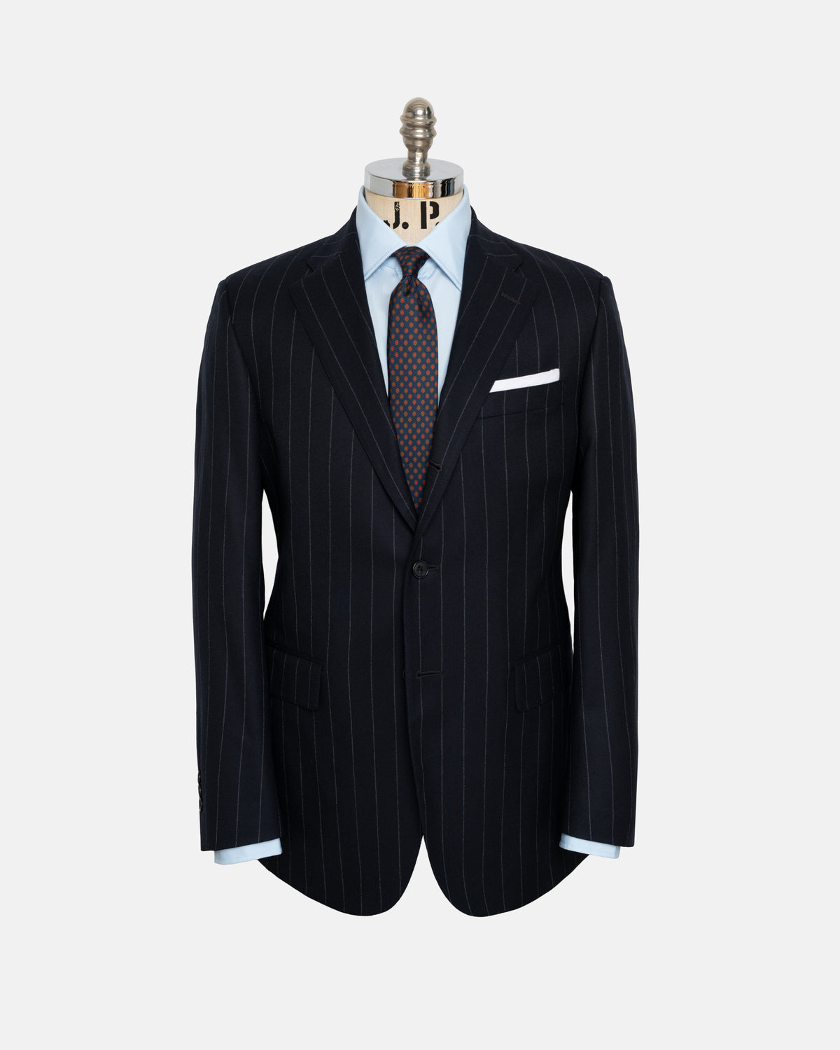 Made-in-Canada Navy Chalkstripe Wool Flannel 1902 Model Suit