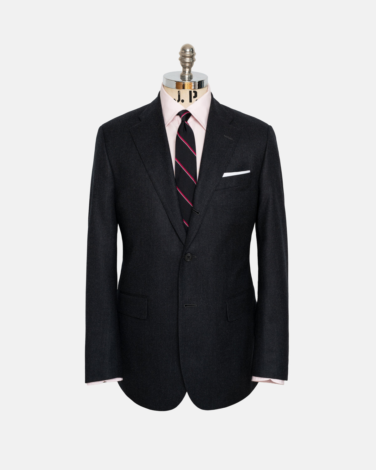 Made-in-Canada Solid Charcoal Wool Flannel 1902 Model Suit