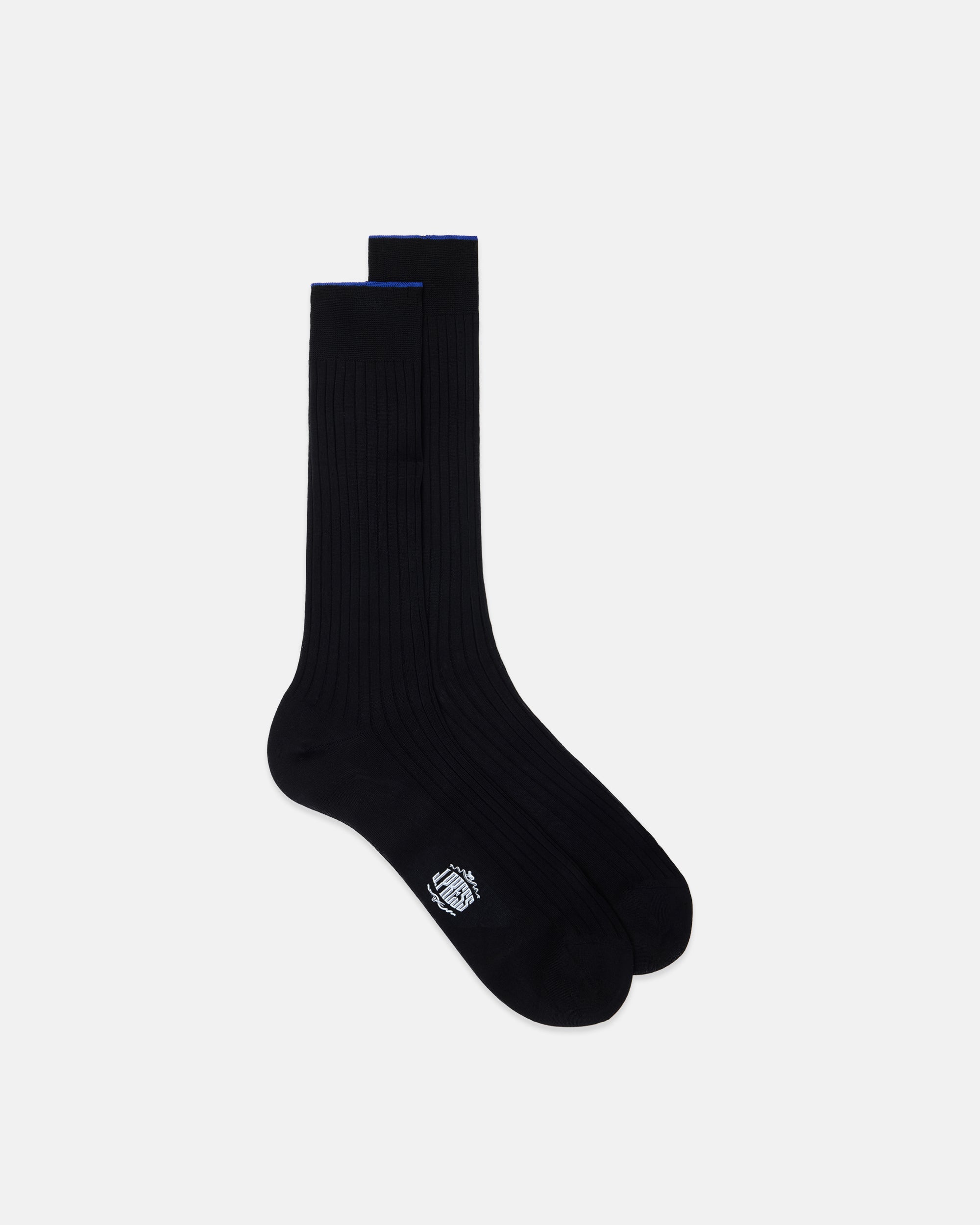 Made-in-Italy Black Mid-Calf Cotton Socks