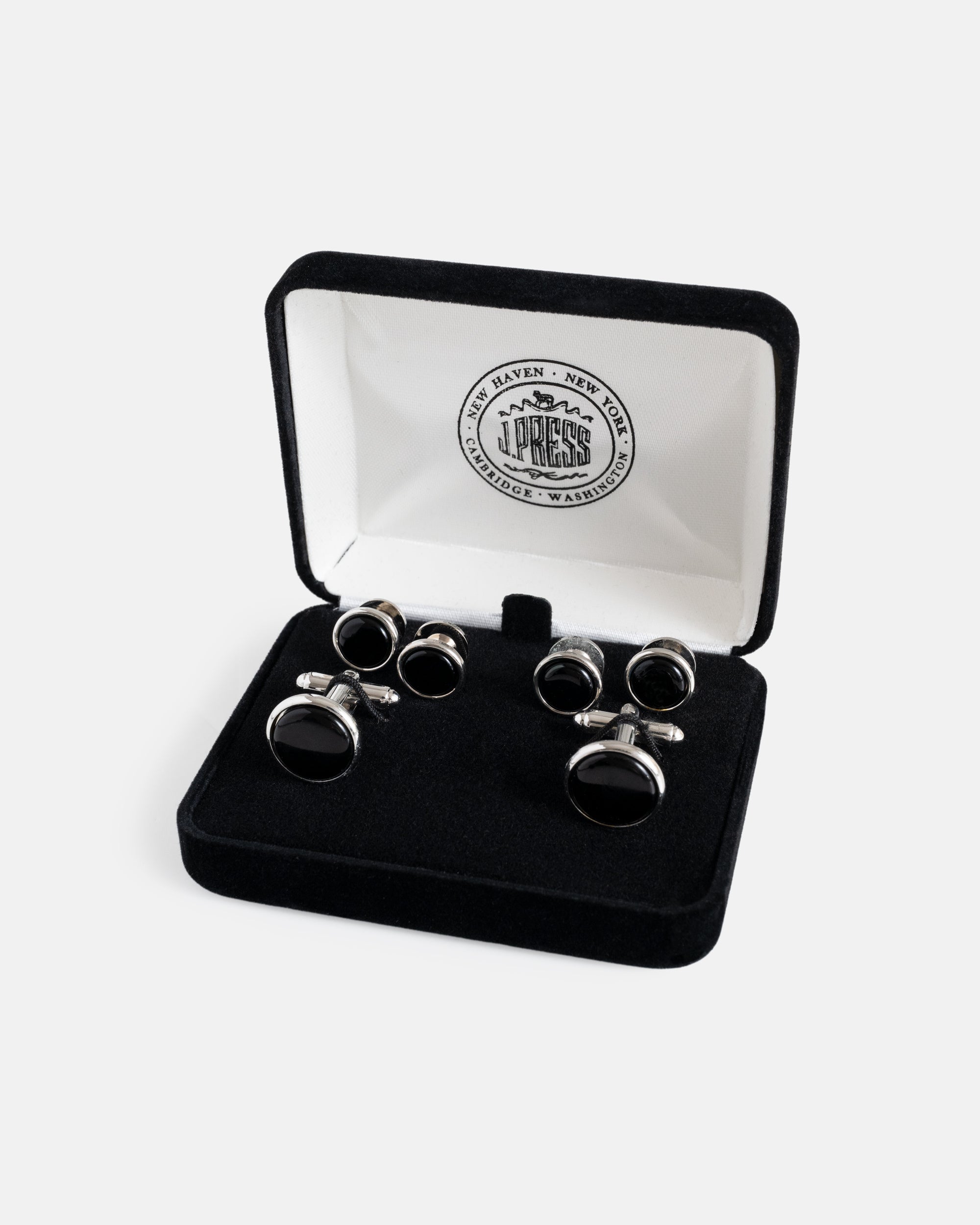 Cufflink And Stud Set - Onyx/Silver | Mens Dress Clothes & Accessories