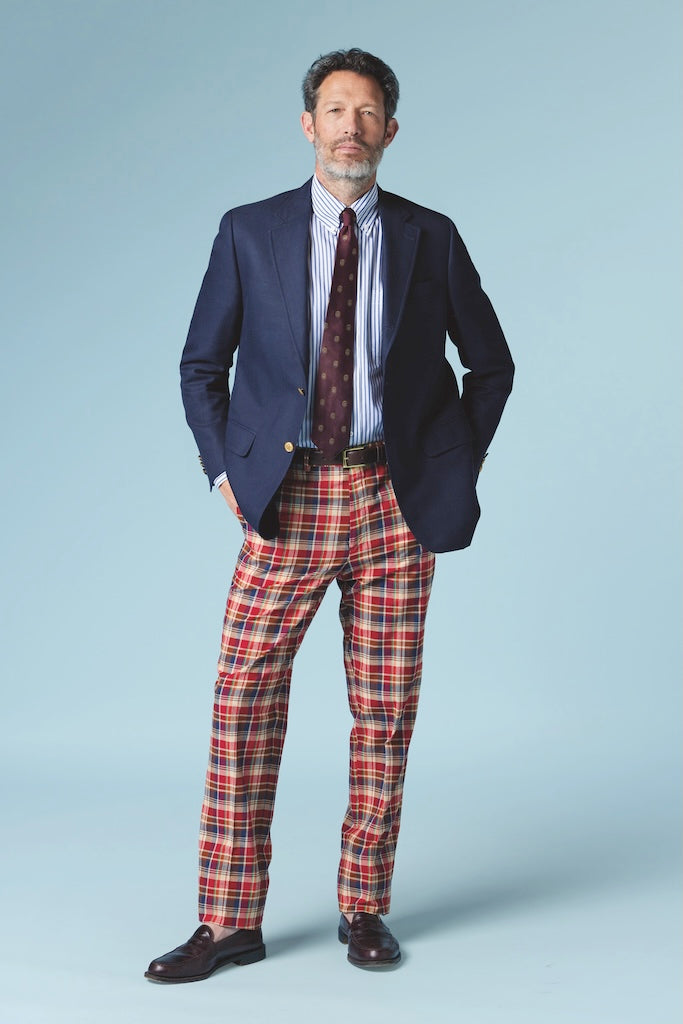 Made-in-Canada Navy Cotton/Wool Hopsack Blazer | J.PRESS