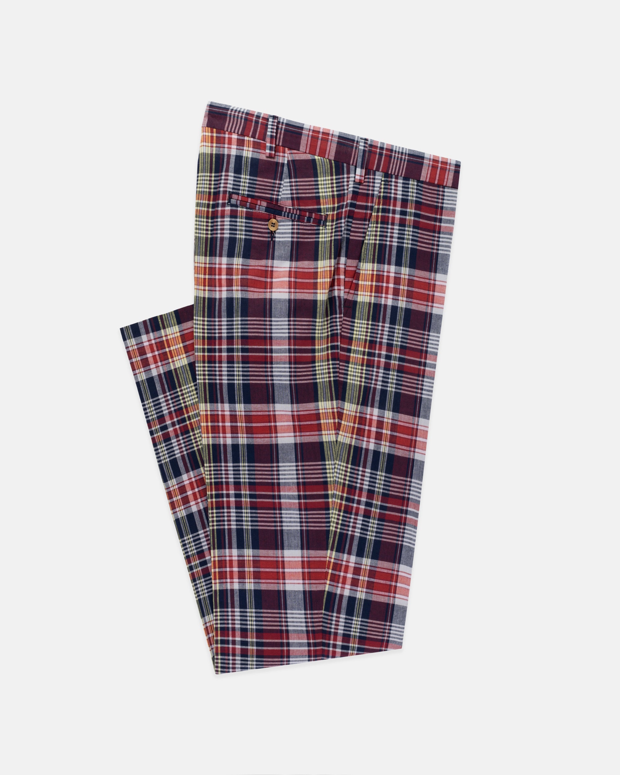 Made-in-USA Navy & Yellow Authentic Madras Trousers