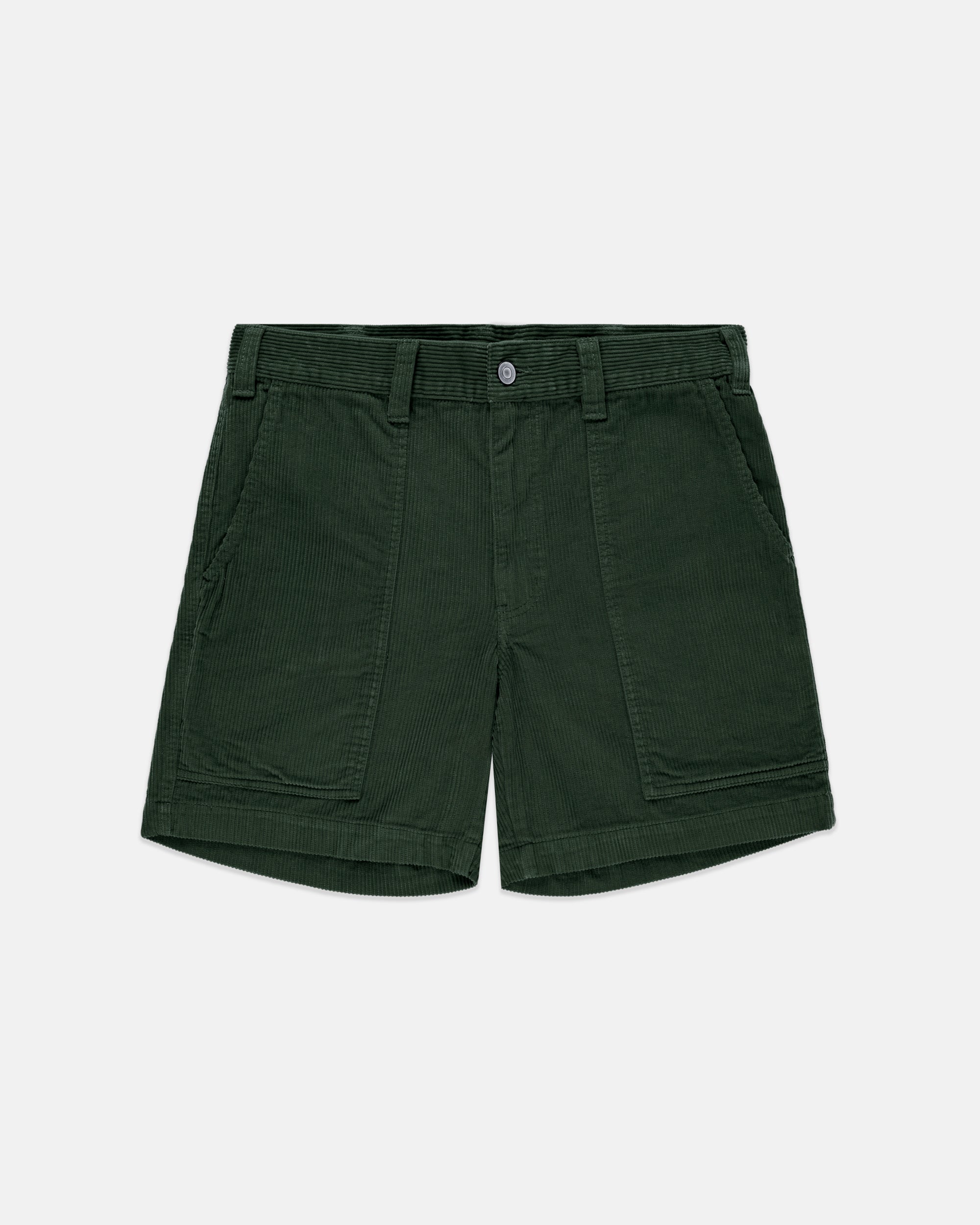 Green Wide-Wale Cotton Corduroy Shorts - Trim Fit