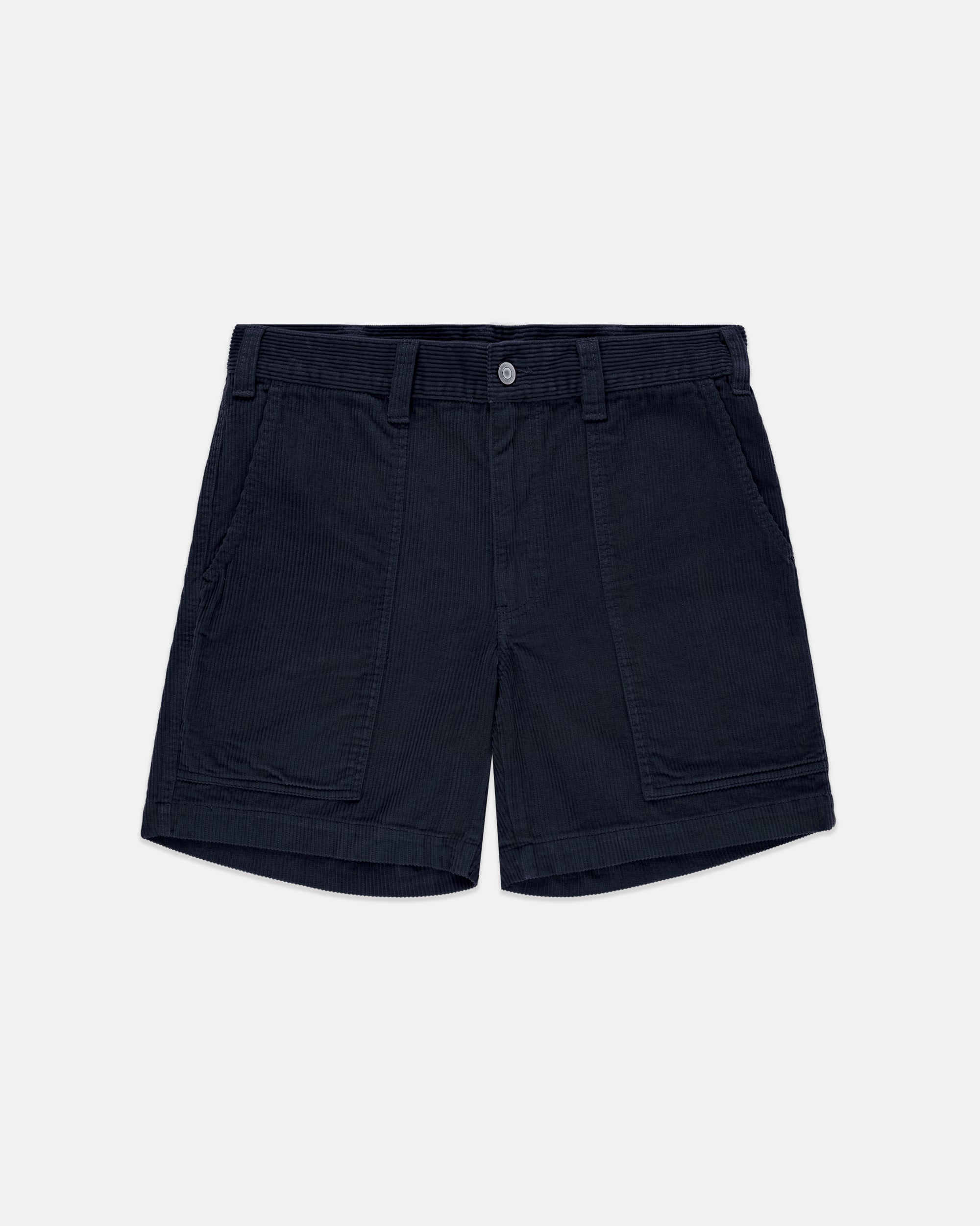 Navy Wide-Wale Cotton Corduroy Shorts - Trim Fit