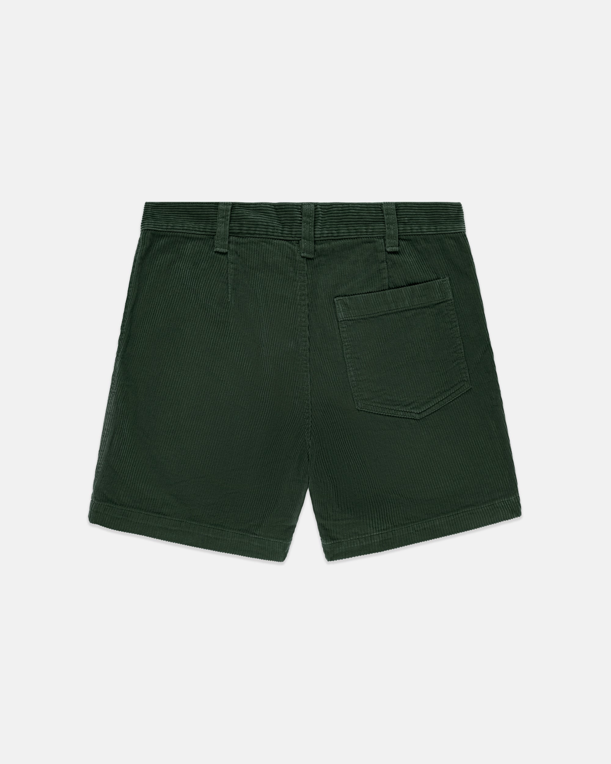 Green Wide-Wale Cotton Corduroy Shorts - Trim Fit