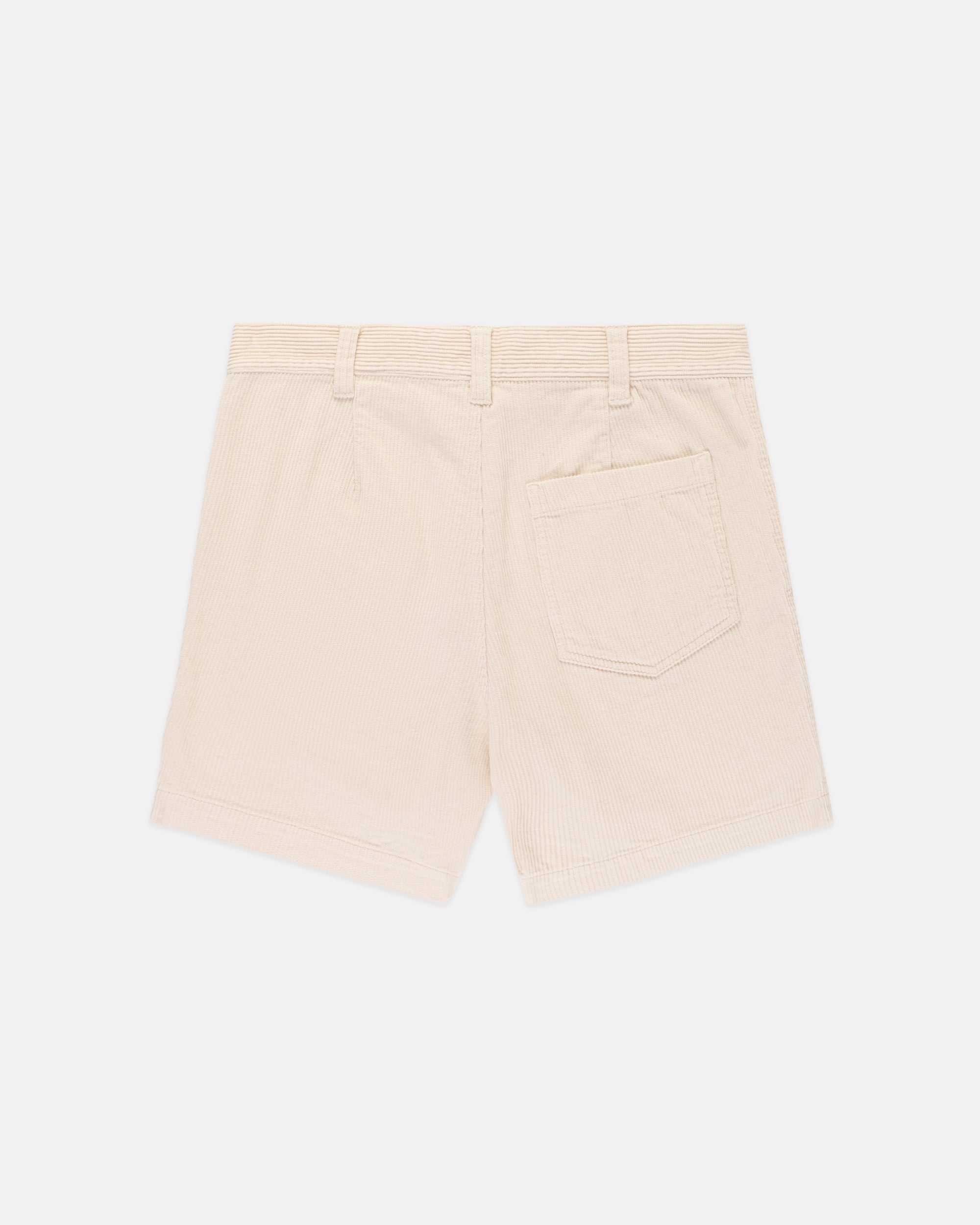 White Wide-Wale Cotton Corduroy Shorts - Trim Fit