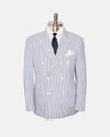 Made-in-Canada Double-Breasted Blue Stripe Seersucker Sport Coat