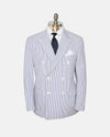 Made-in-Canada Double-Breasted Blue Stripe Seersucker Sport Coat