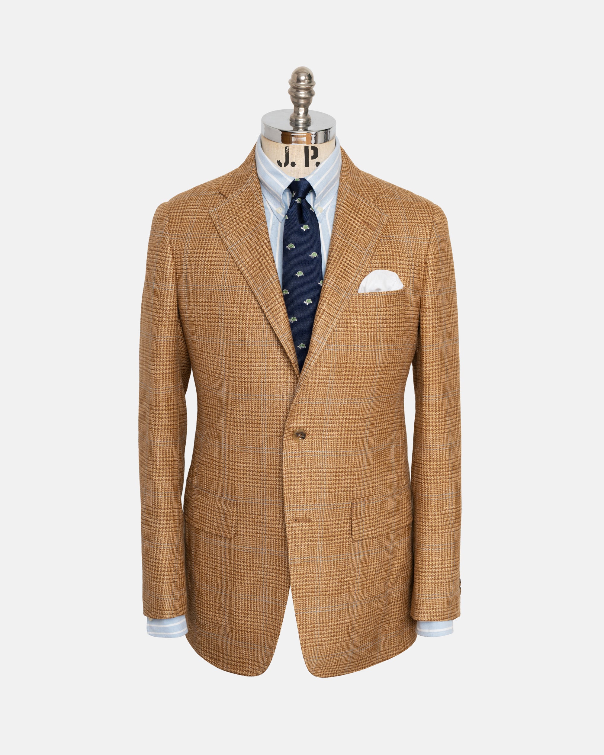 Made-in-USA Light Brown Prince of Wales Sport Coat